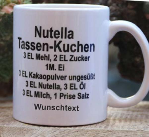 Weiße Tasse Nutellakuchen
